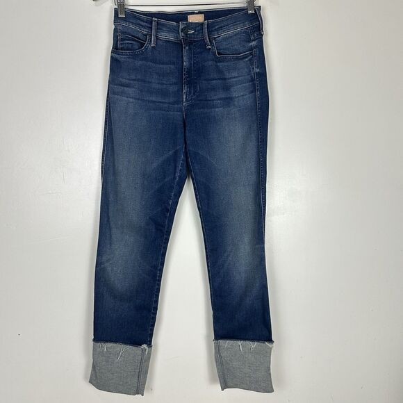 MOTHER Jeans The Pony Boy Ankle Fray Jeans Lure me In  Wash Raw Hem Women Sz  28 - Picture 3 of 14